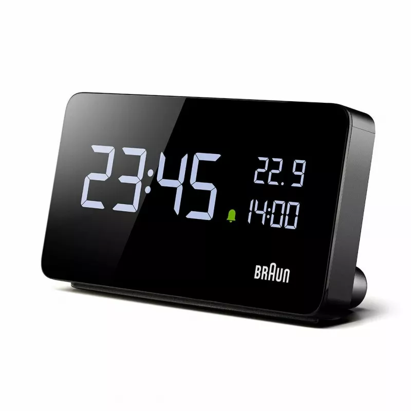 BRAUN BC20BEU skaitmeninis laikrodis sieninis/stalinis, juodas