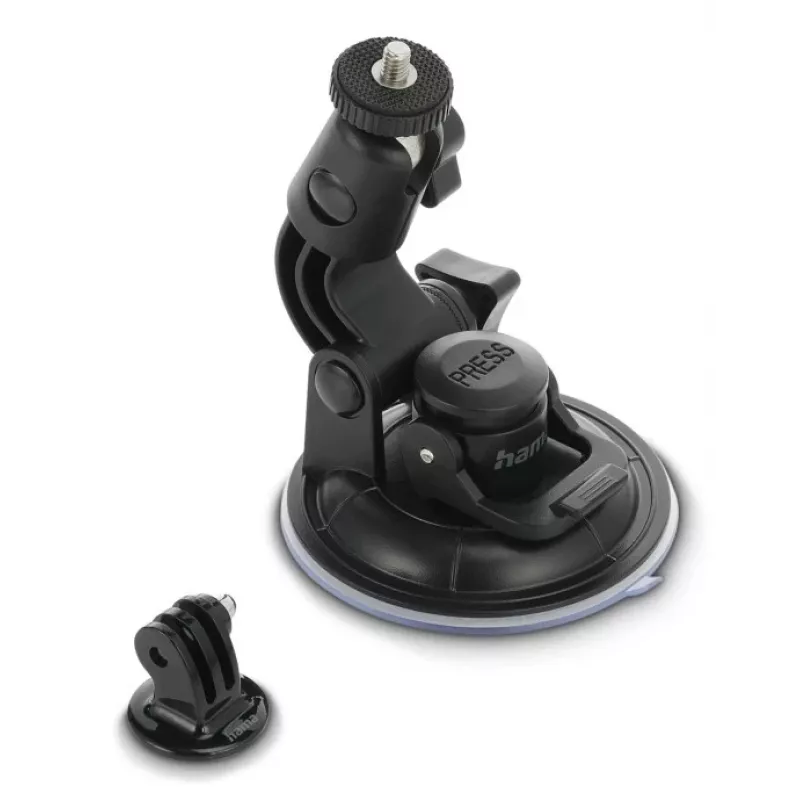 HAMA Siurbtuvinis laikiklis veiksmo kameroms Universalus automobilinis trikojis 3D Ø90 mm, max apkrova 0,3 kg, aukštis 5–11 cm
