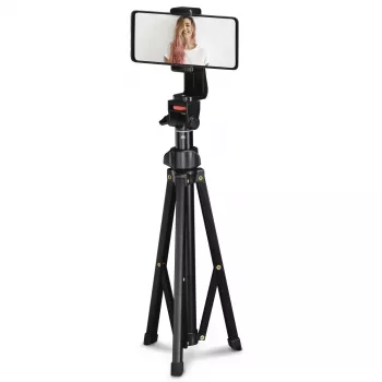 Tripod Hama Rotary Smartphone II išmaniesiems telefonams ir skaitmeniniams fotoaparatams, 3 kojelės, maks. apkrova 1 kg, aukštis 41,5–150 cm, juoda