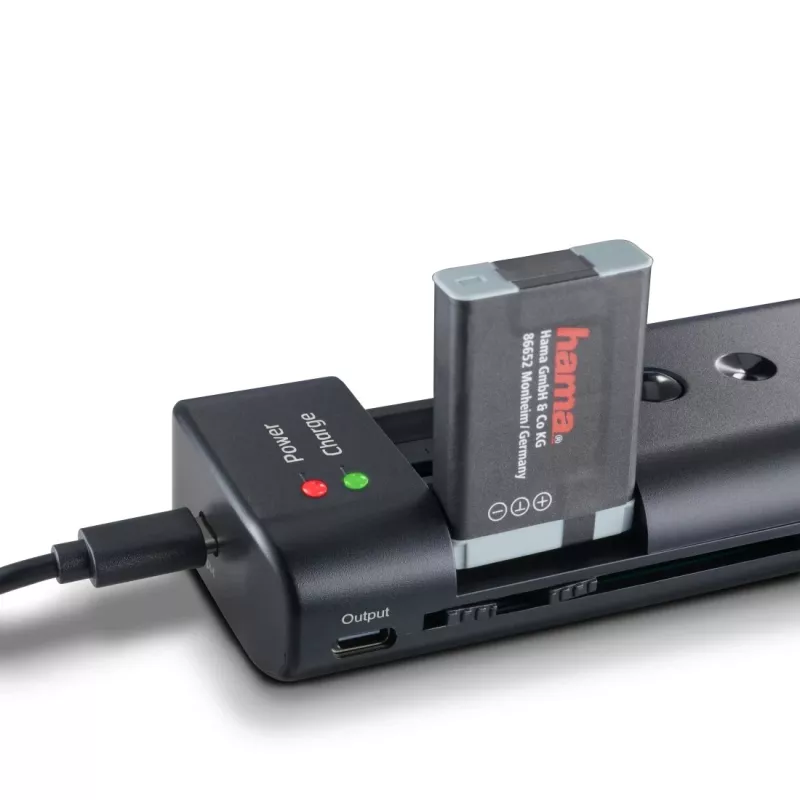 Įkroviklis Hama 00081390 fotoaparato baterijoms – USB, Li‑Jon ir NiMH, 5 V įėjimas