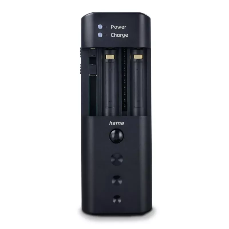 Įkroviklis Hama 00081390 fotoaparato baterijoms – USB, Li‑Jon ir NiMH, 5 V įėjimas