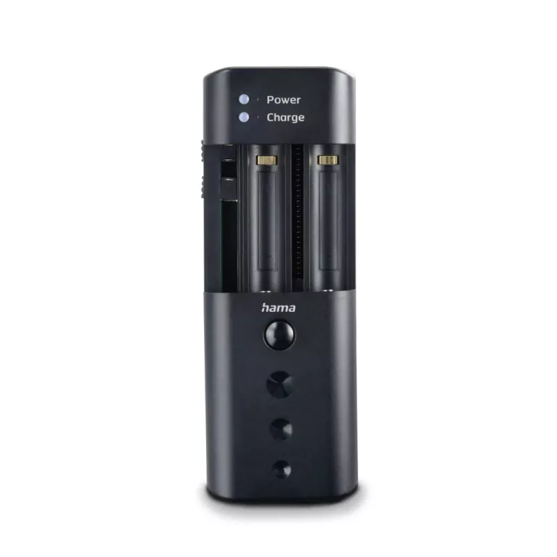 Įkroviklis Hama 00081390 fotoaparato baterijoms – USB, Li‑Jon ir NiMH, 5 V įėjimas