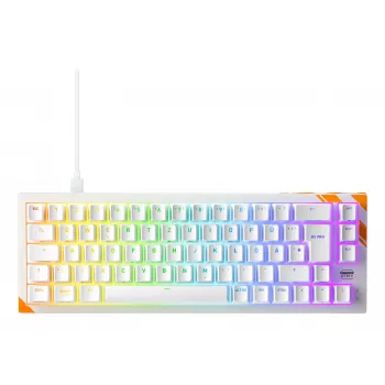 Mechaninė žaidimų klaviatūra Cherry K5 Pro TMR Compact — 65% laidinė USB, QWERTZ, RGB, oranžinė/balta