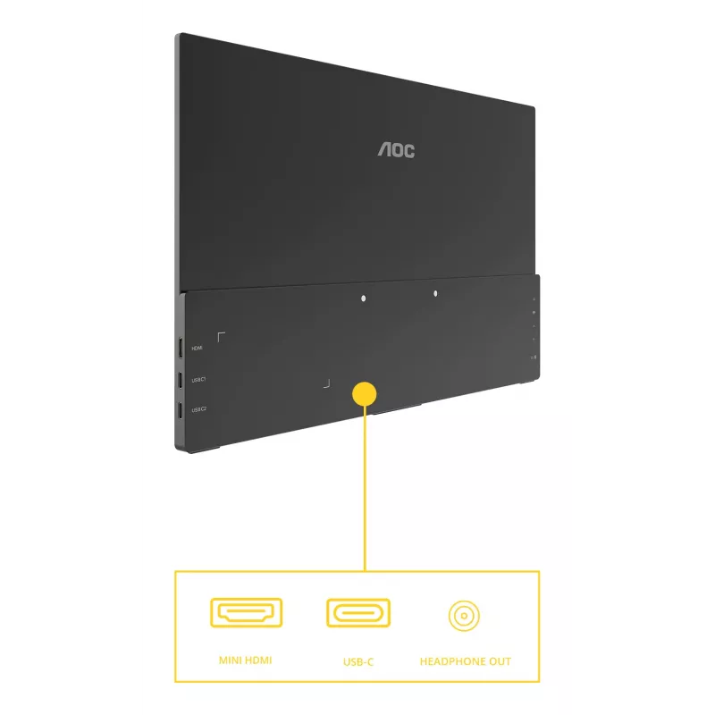 Nešiojamas monitorius AOC 16T20E2, 15.6 colio, Full HD, IPS, juodas