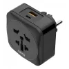 Hama 00223460 kelioninis adapteris su USB jungtimis, juodas