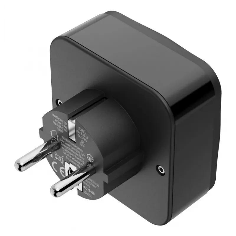 Hama 00223460 kelioninis adapteris su USB jungtimis, juodas
