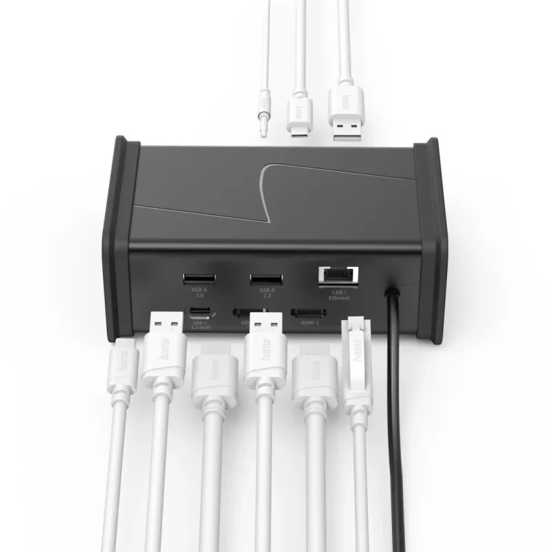 Hama 00200150 USB-C stotelė 9 prievadai, 2x HDMI, USB-A, USB-C, LAN
