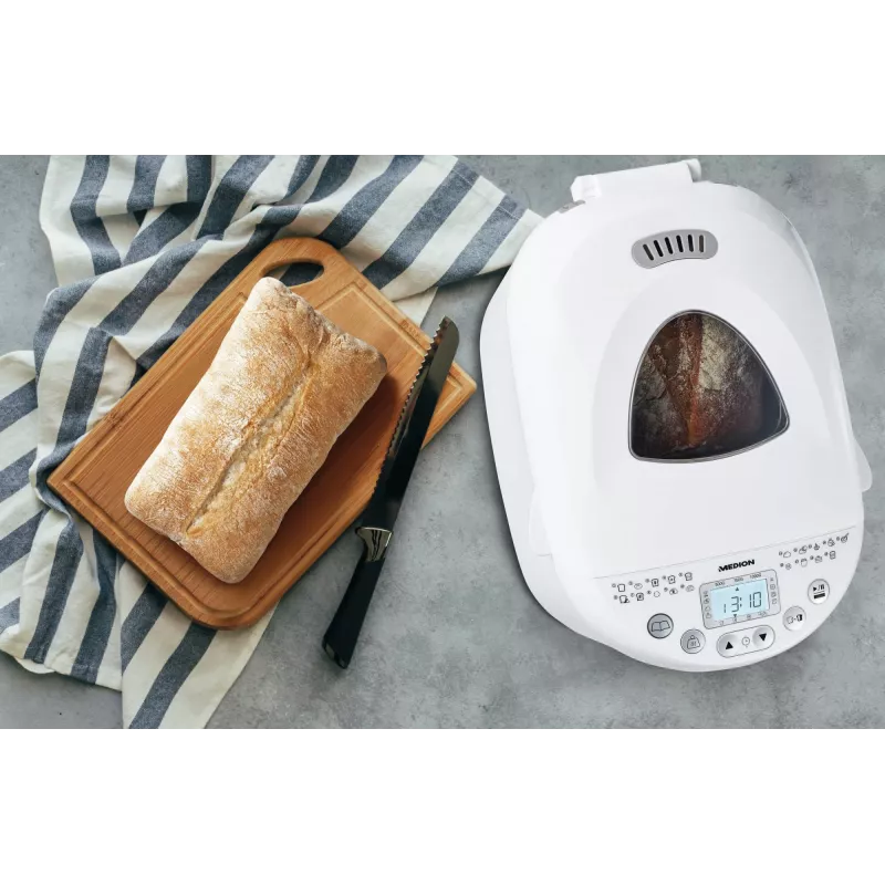 Duonkepė MEDION MD 11011 550 W balta 1 kg skaitmeninis laikmatis