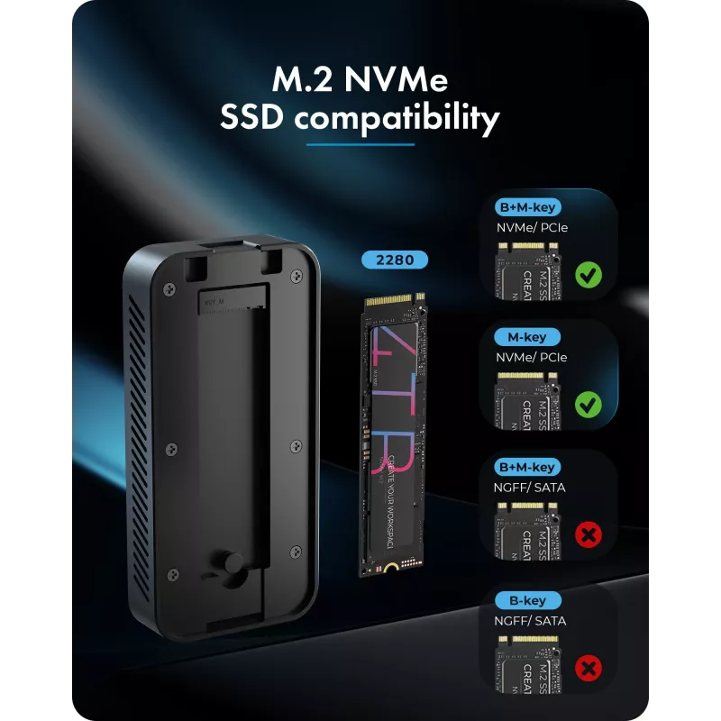 ICY BOX Diamond Case 1980 M.2 NVMe SSD korpusas su Thunderbolt 5 technologija ir 80 Gbps perdavimo sparta