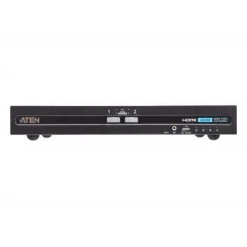KVM jungiklis ATEN 2 prievadų USB HDMI saugus su CAC, 4K UHD 3840x2160@60Hz, USB klaviatūra/pelė, metalinis korpusas