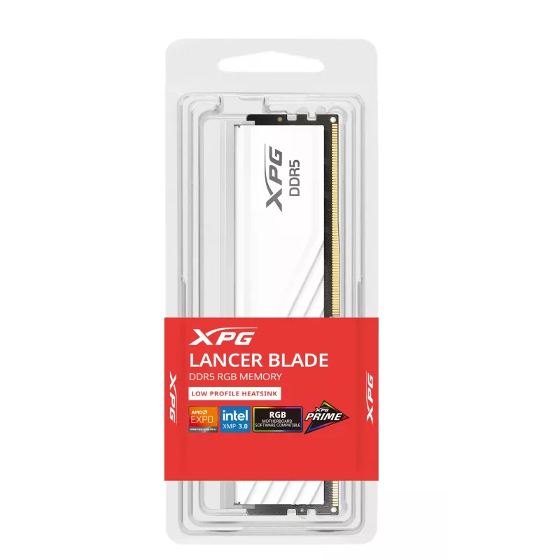 ADATA XPG Lancer Blade RGB AX5U5600C468G-SLABRWH 8GB DDR5-5600 DIMM atminties modulis, baltas