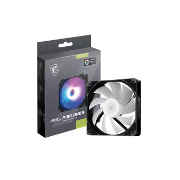 Kompiuterio korpuso ventiliatorius MSI MAG F120 ARGB – 120 mm, 1300 RPM, hidraulinis guolis, juodas
