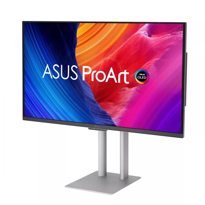 Monitorius ASUS ProArt PA27UCDMR 67,3 cm (26,5 colio) 4K OLED sidabrinis, 0,1 ms, USB 3.2 Gen 2, garsiakalbiai, VESA