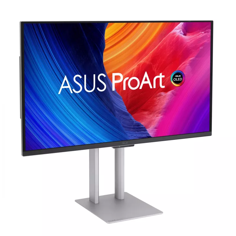 Monitorius ASUS ProArt PA27UCDMR 67,3 cm (26,5 colio) 4K OLED sidabrinis, 0,1 ms, USB 3.2 Gen 2, garsiakalbiai, VESA