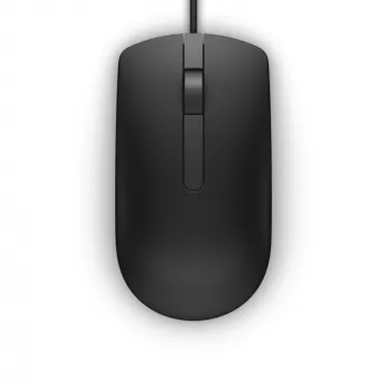 DELL MS116 – Laidinė pelė, juoda, ambidekstrinė, optinė, USB-A, 1000 DPI