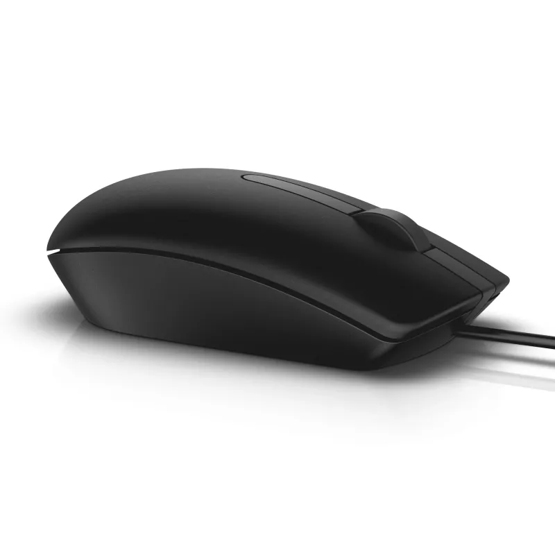 DELL MS116 – Laidinė pelė, juoda, ambidekstrinė, optinė, USB-A, 1000 DPI