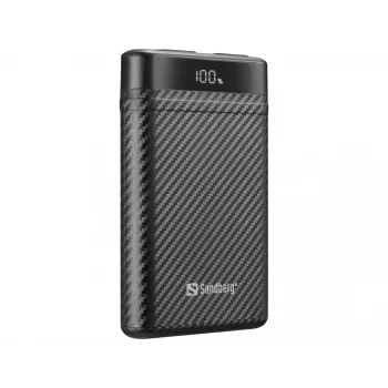 Sandberg Survivor Nano Powerbank 10000, 10000 mAh, Li-Ion, 3.7 V, 20 W, juoda