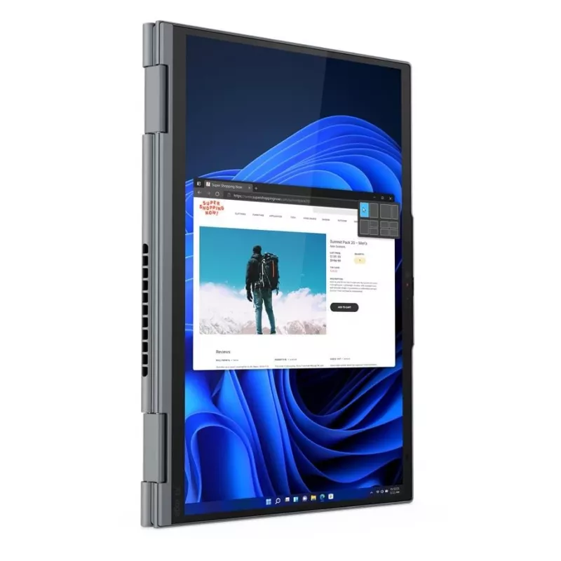 TIER1ASSET Lenovo ThinkPad X1 Yoga Gen 7 hibridinis 2-in-1 nešiojamas kompiuteris, Intel Core i7-1270P, 14 colių liečiamas ekranas, 32 GB LPDDR5, 512 GB SSD, Windows 11 Pro