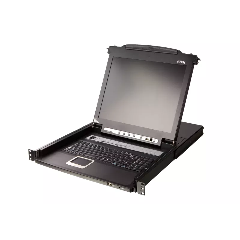 KVM jungiklis ATEN CL5708M montavimui į stelažą, juodas, 1U, 17 colių LCD