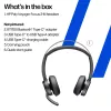 HP Poly Voyager Focus 2 belaidės stereo ausinės su triukšmo slopinimu, sertifikuotos Microsoft Teams, USB-C / A adapteris