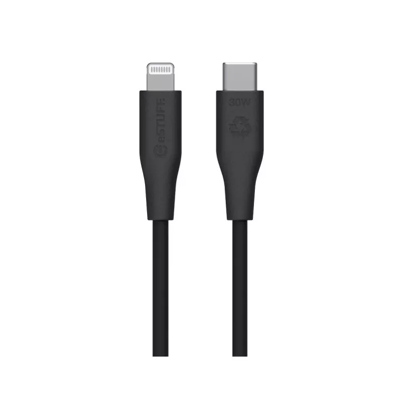 Laidas Lightning į USB-C eSTUFF ES602180 — 1 m, juodas, MFi sertifikuotas, RoHS