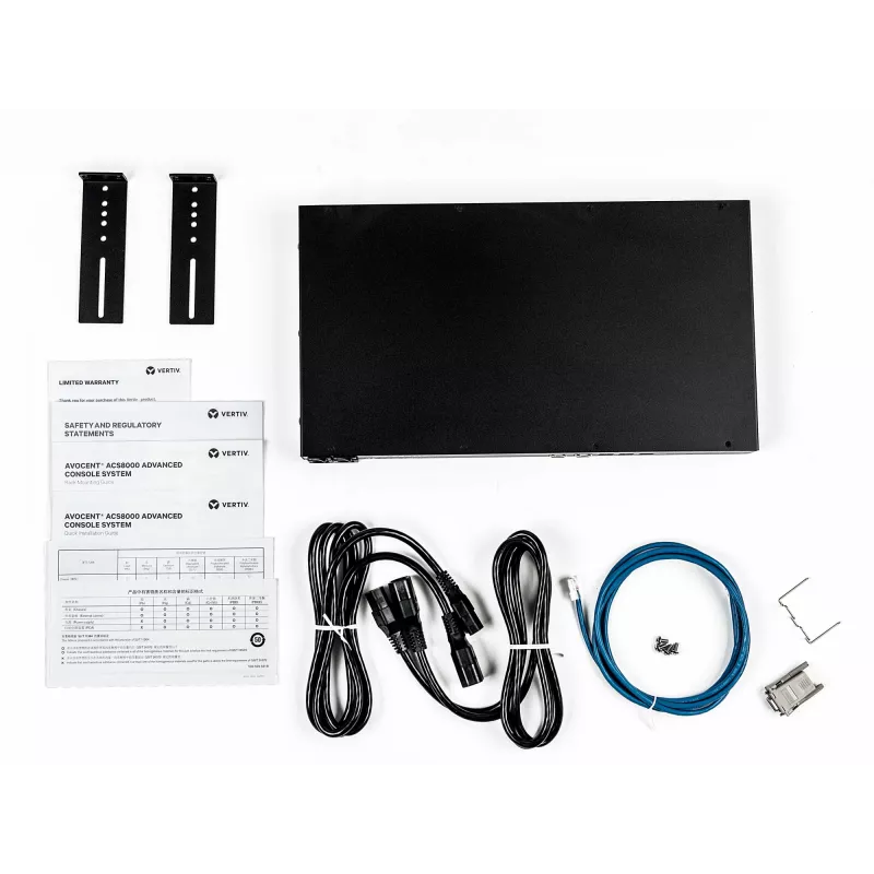 Vertiv Avocent ACS8032MDAC-404 32 prievadų konsolinis serveris su dviem maitinimo šaltiniais ir analoginiu modemu