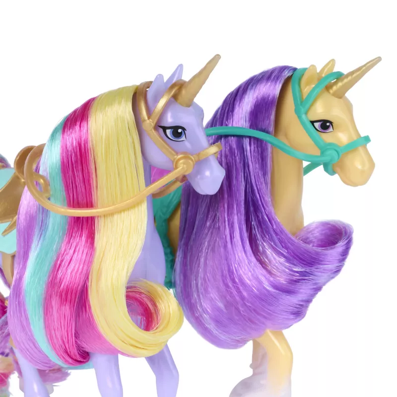 Unicorn Academy „Magic Unleashed“ nuotykių rinkinys su Sophia, Ava, Ravenzella lėlėmis, Wildstar, Leaf vienaragiais ir daugiau