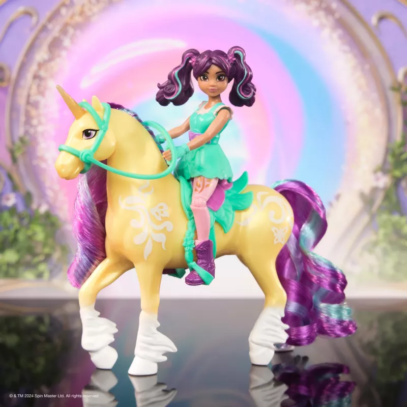 Unicorn Academy „Magic Unleashed“ nuotykių rinkinys su Sophia, Ava, Ravenzella lėlėmis, Wildstar, Leaf vienaragiais ir daugiau