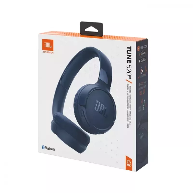 JBL Tune 520BT belaidės ausinės su ausų lankeliu, mėlyna