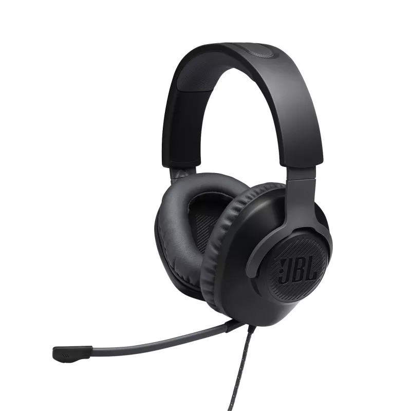 Ausinės JBL Quantum 100 BLACK, laidinės, žaidimams, 20-20000 Hz, 216 g, juodos