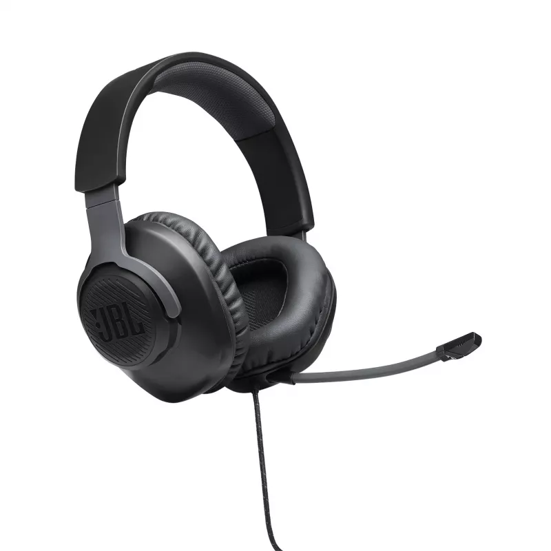 Ausinės JBL Quantum 100 BLACK, laidinės, žaidimams, 20-20000 Hz, 216 g, juodos