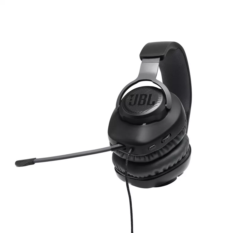 Ausinės JBL Quantum 100 BLACK, laidinės, žaidimams, 20-20000 Hz, 216 g, juodos