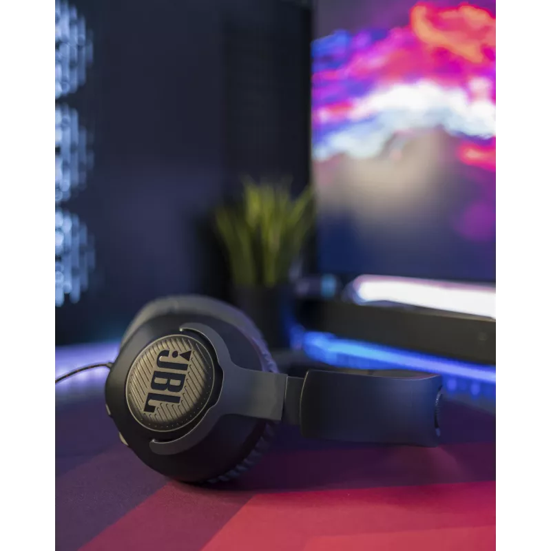 Ausinės JBL Quantum 100 BLACK, laidinės, žaidimams, 20-20000 Hz, 216 g, juodos