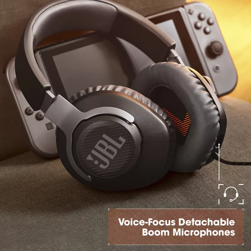 Ausinės JBL Quantum 100 BLACK, laidinės, žaidimams, 20-20000 Hz, 216 g, juodos