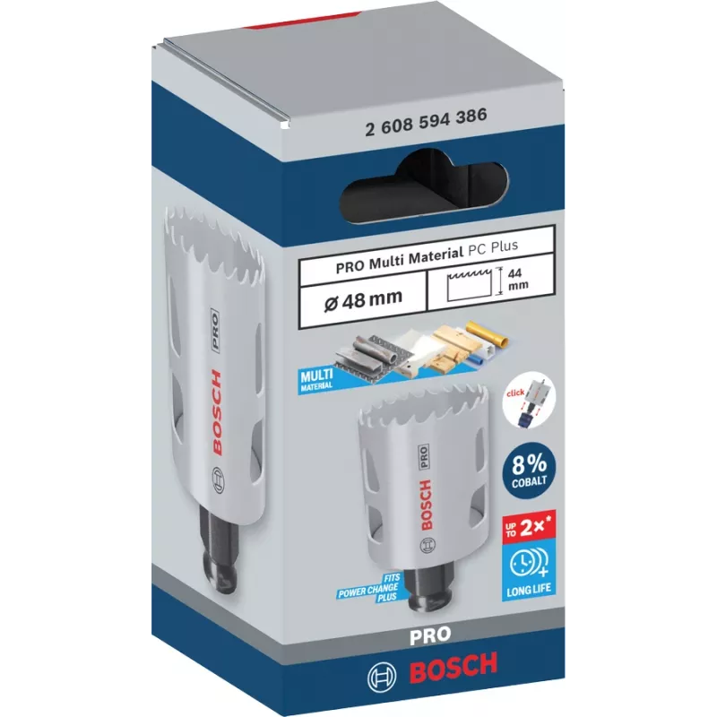 Koroninis grąžtas Bosch PRO Multi Material PC Plus 44/48 mm – vienetinis