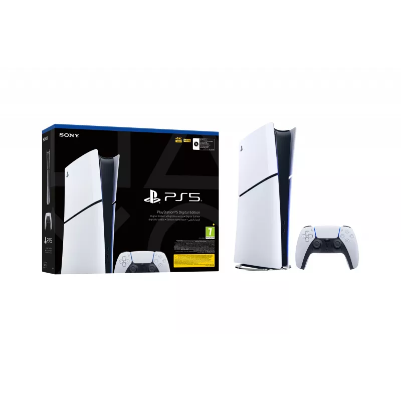Sony PlayStation 5 (model grupė – slim) Digital Edition, PS5, juoda, balta, 1 TB SSD