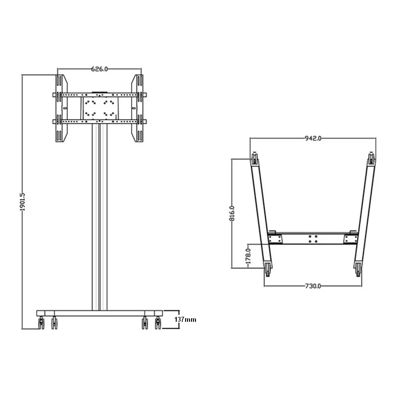 Stovas ekranui Multibrackets M Display Stand 180 Single Black