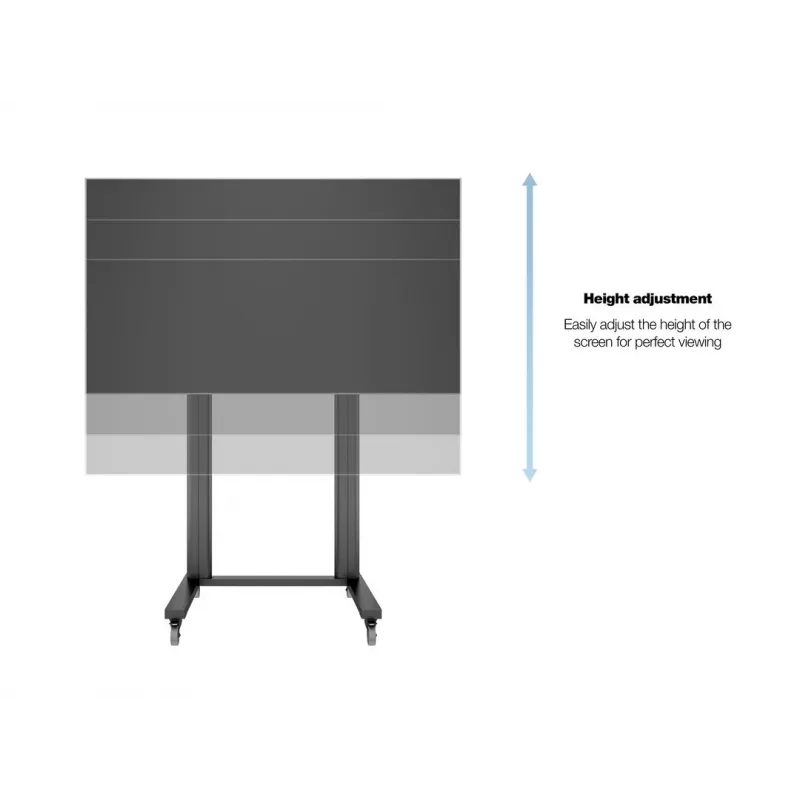Multibrackets M Public Display Stovas 210 Dvigubas Stulpas su Ratukais Juodas