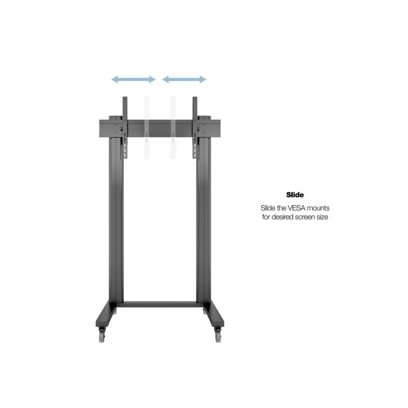 Multibrackets M Public Display Stovas 210 Dvigubas Stulpas su Ratukais Juodas