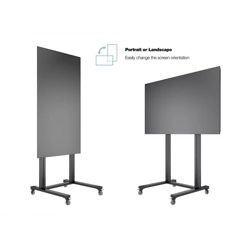 Multibrackets M Public Display Stovas 210 Dvigubas Stulpas su Ratukais Juodas