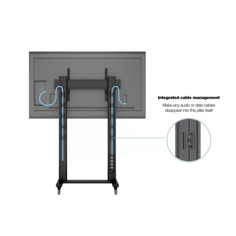 Multibrackets M Public Display Stovas 210 Dvigubas Stulpas su Ratukais Juodas