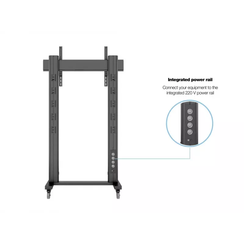 Multibrackets M Public Display Stovas 210 Dvigubas Stulpas su Ratukais Juodas