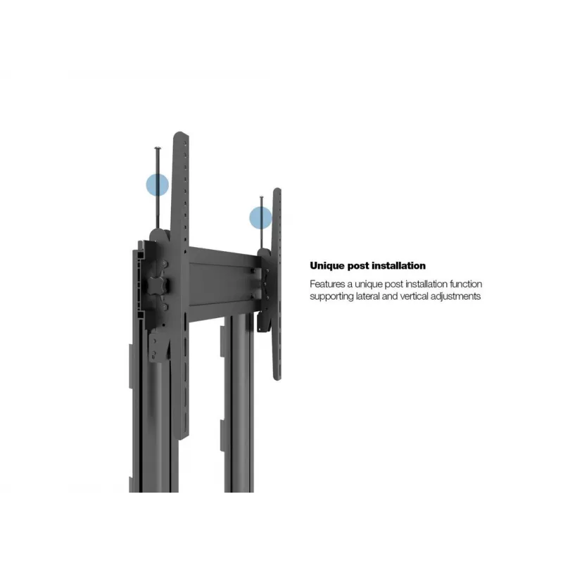 Multibrackets M Public Display Stovas 210 Dvigubas Stulpas su Ratukais Juodas