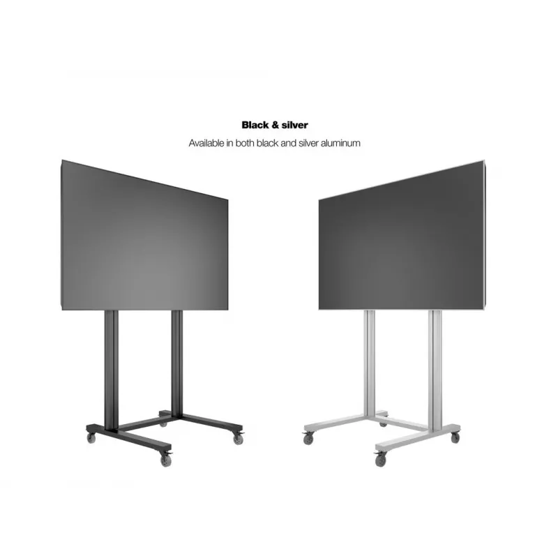 Multibrackets M Public Display Stovas 210 Dvigubas Stulpas su Ratukais Juodas