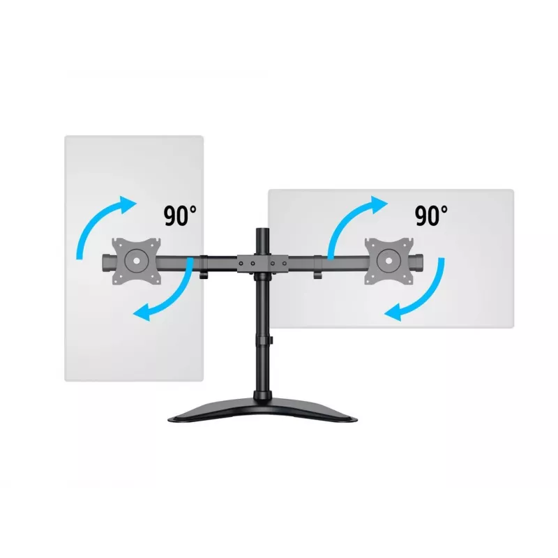 Multibrackets M Deskstand Basic Dual stovas monitoriui, laisvai pastatomas, 16 kg, 38,1 cm (15 inch), 68,6 cm (27 inch), 100 x 100 mm, juodas