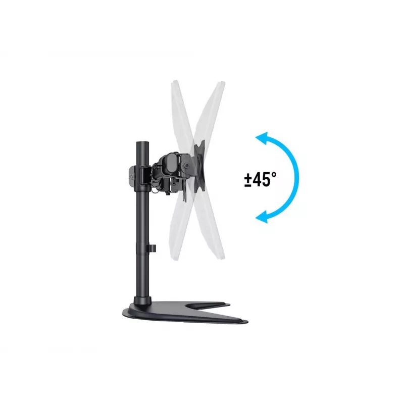 Multibrackets M Deskstand Basic Dual stovas monitoriui, laisvai pastatomas, 16 kg, 38,1 cm (15 inch), 68,6 cm (27 inch), 100 x 100 mm, juodas