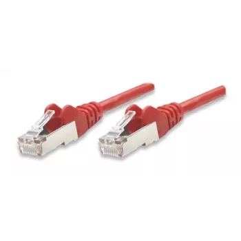 Intellinet tinklo jungiamasis kabelis Cat5e, 3 m, raudonas, CCA, F/UTP, PVC, RJ45, auksuoti kontaktai, be užkablių, su gaubtuku, polietileniniame maišelyje