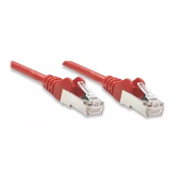 Intellinet tinklo jungiamasis kabelis Cat5e, 3 m, raudonas, CCA, F/UTP, PVC, RJ45, auksuoti kontaktai, be užkablių, su gaubtuku, polietileniniame maišelyje
