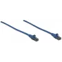 Intellinet tinklo jungiamasis kabelis, Cat6, 10 m, mėlynas, CCA, U/UTP, PVC, RJ45, auksu dengti kontaktai, su apsauga nuo užkabinimo, su gaubtuku, viso gyvenimo garantija