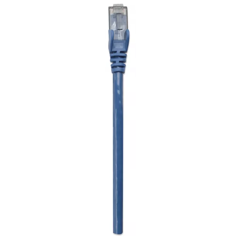 Intellinet tinklo jungiamasis kabelis, Cat6, 10 m, mėlynas, CCA, U/UTP, PVC, RJ45, auksu dengti kontaktai, su apsauga nuo užkabinimo, su gaubtuku, viso gyvenimo garantija